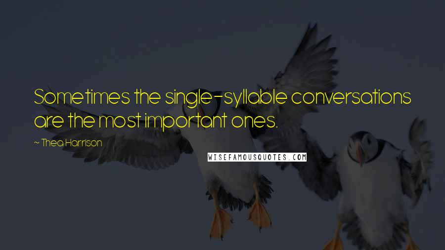 Thea Harrison Quotes: Sometimes the single-syllable conversations are the most important ones.