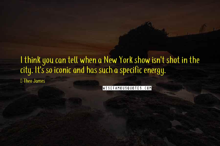 Theo James Quotes: I think you can tell when a New York show isn't shot in the city. It's so iconic and has such a specific energy.