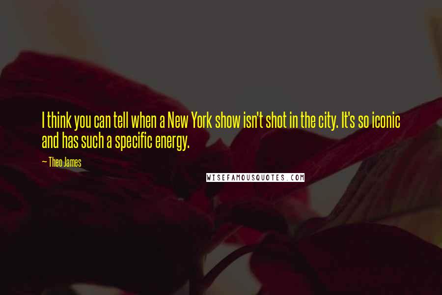 Theo James Quotes: I think you can tell when a New York show isn't shot in the city. It's so iconic and has such a specific energy.