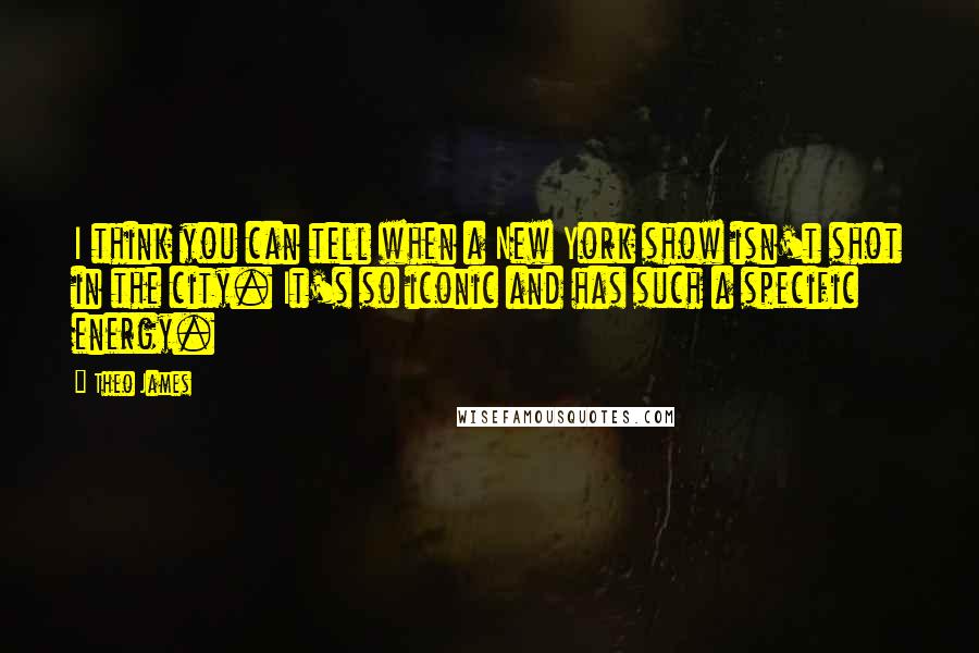 Theo James Quotes: I think you can tell when a New York show isn't shot in the city. It's so iconic and has such a specific energy.