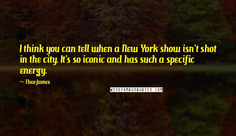 Theo James Quotes: I think you can tell when a New York show isn't shot in the city. It's so iconic and has such a specific energy.