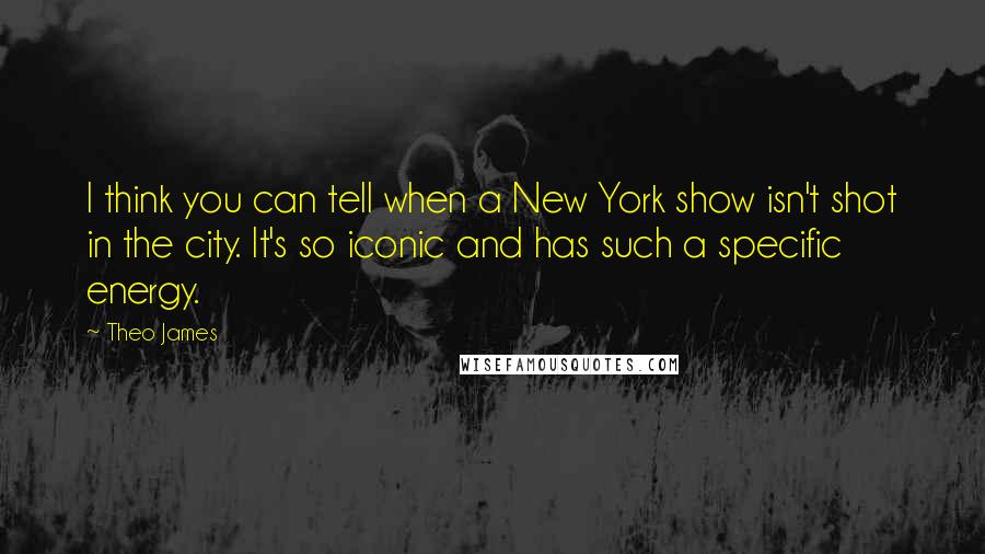 Theo James Quotes: I think you can tell when a New York show isn't shot in the city. It's so iconic and has such a specific energy.