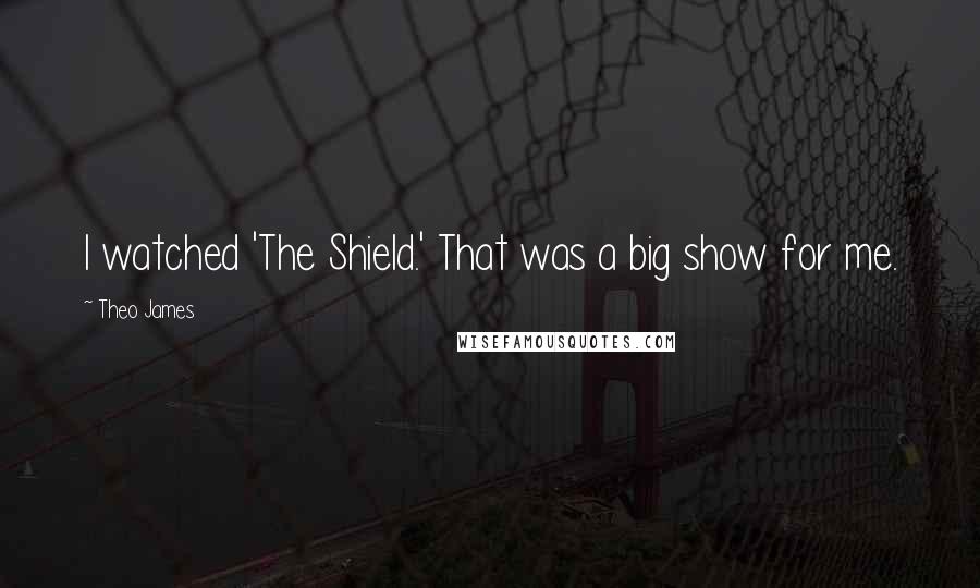 Theo James Quotes: I watched 'The Shield.' That was a big show for me.