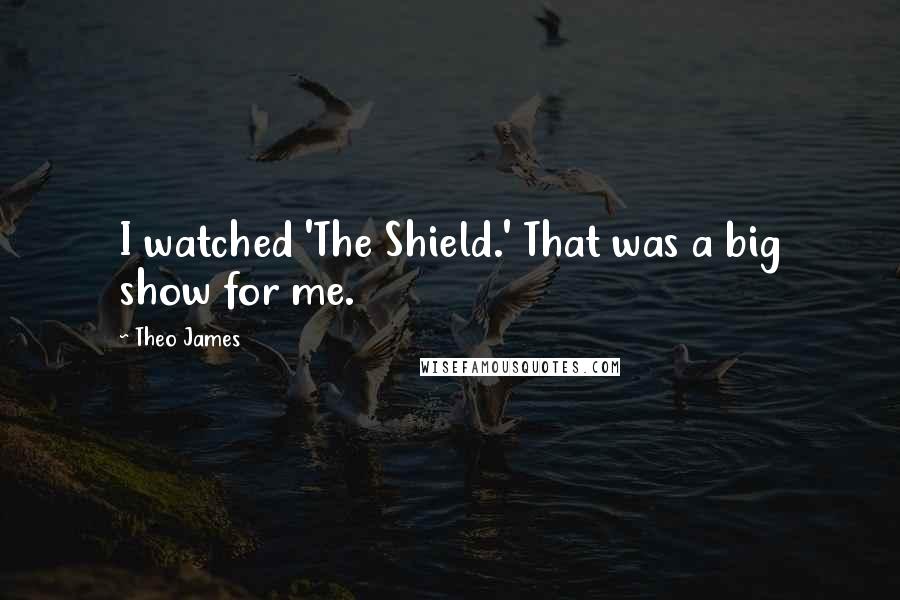 Theo James Quotes: I watched 'The Shield.' That was a big show for me.