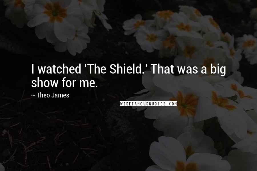 Theo James Quotes: I watched 'The Shield.' That was a big show for me.