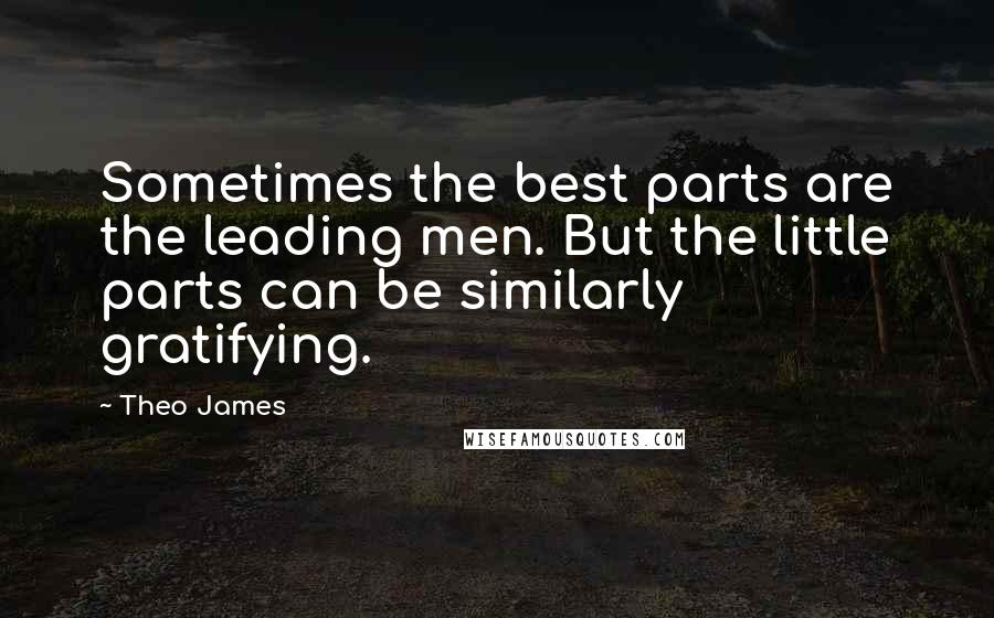 Theo James Quotes: Sometimes the best parts are the leading men. But the little parts can be similarly gratifying.
