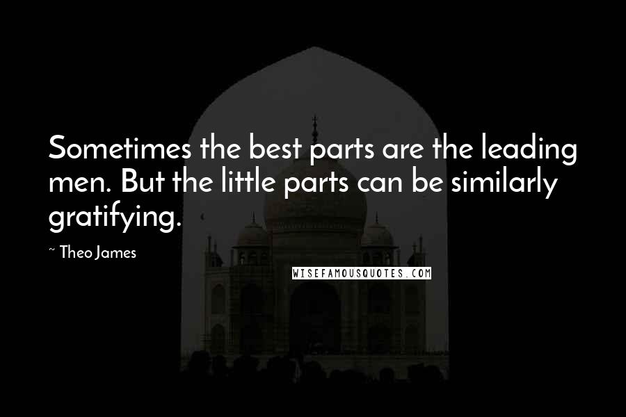 Theo James Quotes: Sometimes the best parts are the leading men. But the little parts can be similarly gratifying.