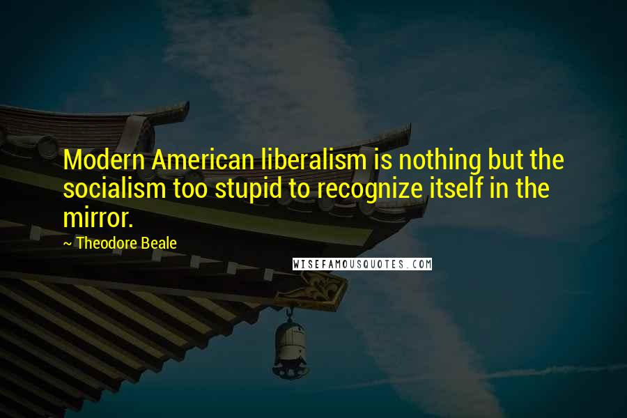 Theodore Beale Quotes: Modern American liberalism is nothing but the socialism too stupid to recognize itself in the mirror.