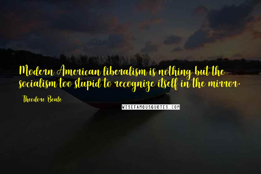 Theodore Beale Quotes: Modern American liberalism is nothing but the socialism too stupid to recognize itself in the mirror.