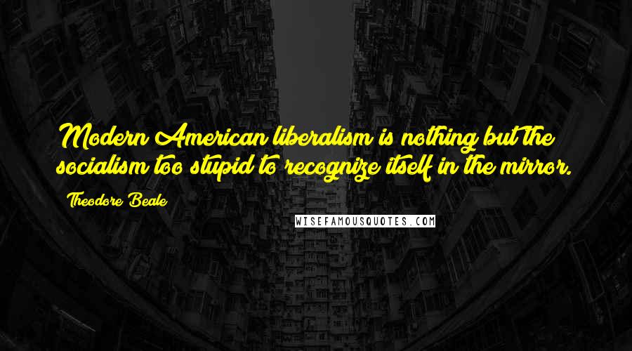 Theodore Beale Quotes: Modern American liberalism is nothing but the socialism too stupid to recognize itself in the mirror.