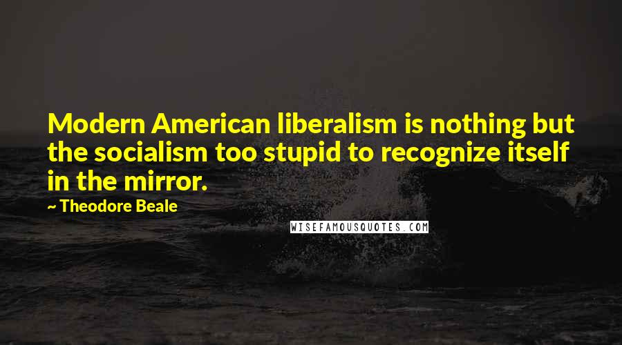 Theodore Beale Quotes: Modern American liberalism is nothing but the socialism too stupid to recognize itself in the mirror.