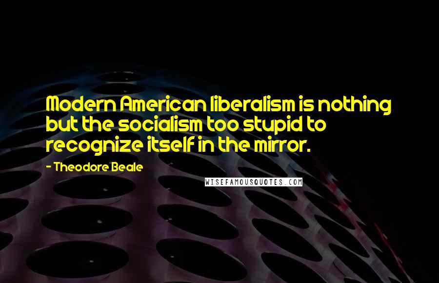 Theodore Beale Quotes: Modern American liberalism is nothing but the socialism too stupid to recognize itself in the mirror.