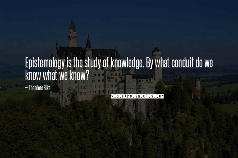 Theodore Bikel Quotes: Epistemology is the study of knowledge. By what conduit do we know what we know?