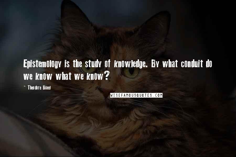 Theodore Bikel Quotes: Epistemology is the study of knowledge. By what conduit do we know what we know?