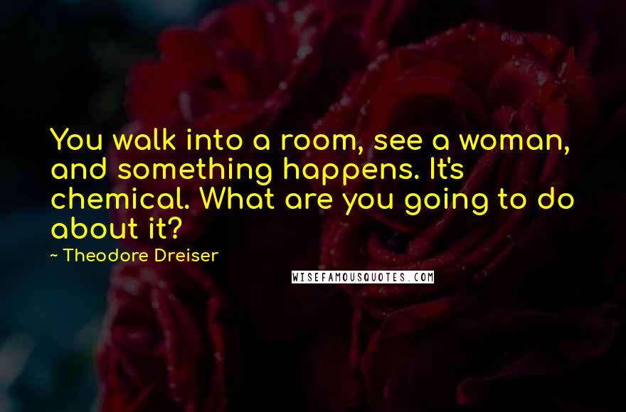 Theodore Dreiser Quotes: You walk into a room, see a woman, and something happens. It's chemical. What are you going to do about it?