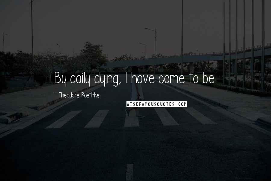 Theodore Roethke Quotes: By daily dying, I have come to be.