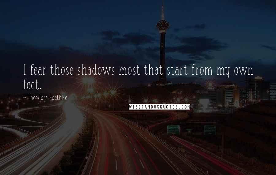 Theodore Roethke Quotes: I fear those shadows most that start from my own feet.