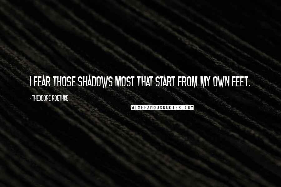 Theodore Roethke Quotes: I fear those shadows most that start from my own feet.