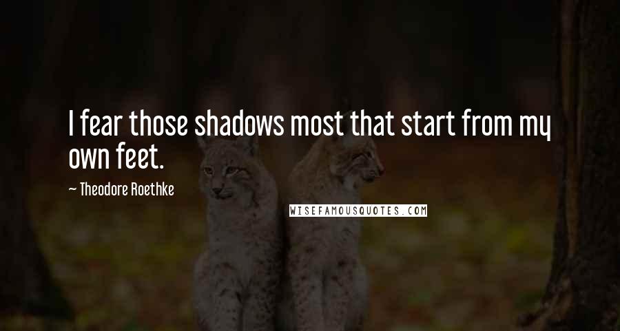 Theodore Roethke Quotes: I fear those shadows most that start from my own feet.