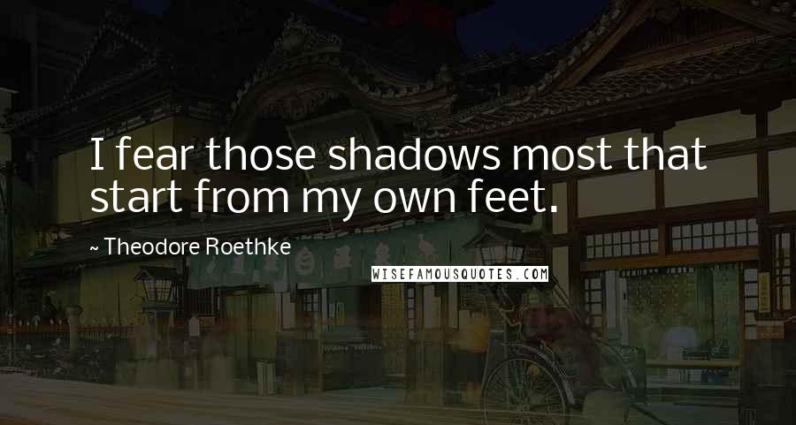 Theodore Roethke Quotes: I fear those shadows most that start from my own feet.