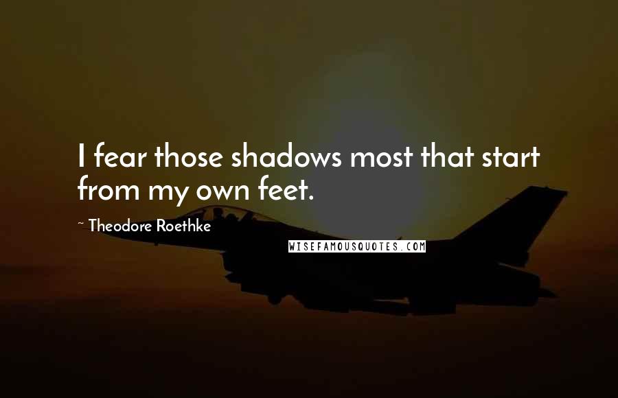 Theodore Roethke Quotes: I fear those shadows most that start from my own feet.