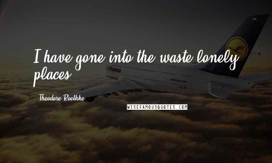 Theodore Roethke Quotes: I have gone into the waste lonely places