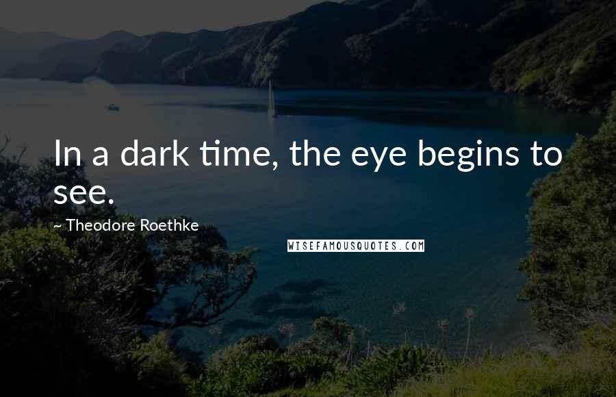 Theodore Roethke Quotes: In a dark time, the eye begins to see.
