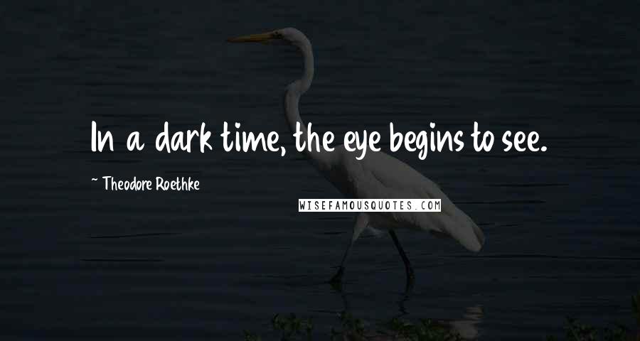 Theodore Roethke Quotes: In a dark time, the eye begins to see.
