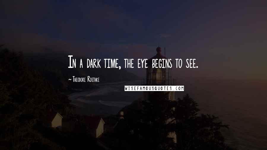 Theodore Roethke Quotes: In a dark time, the eye begins to see.