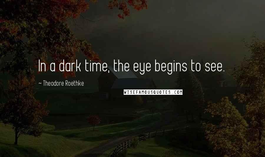 Theodore Roethke Quotes: In a dark time, the eye begins to see.