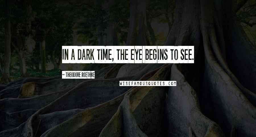 Theodore Roethke Quotes: In a dark time, the eye begins to see.