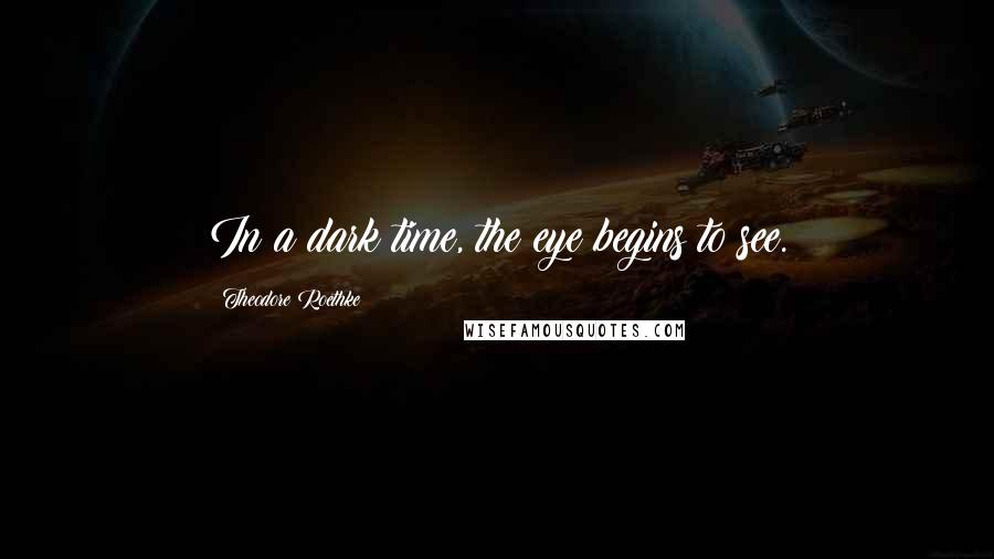 Theodore Roethke Quotes: In a dark time, the eye begins to see.