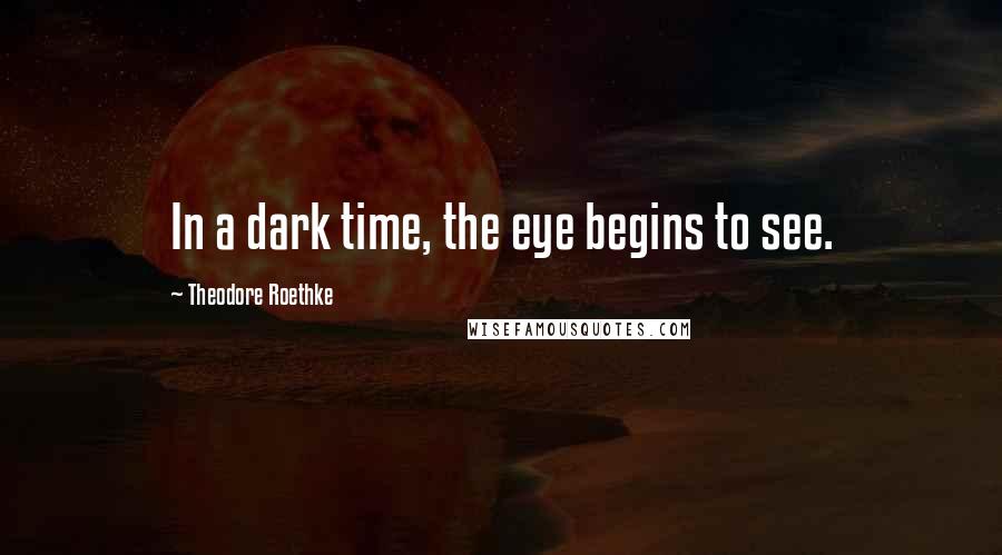 Theodore Roethke Quotes: In a dark time, the eye begins to see.