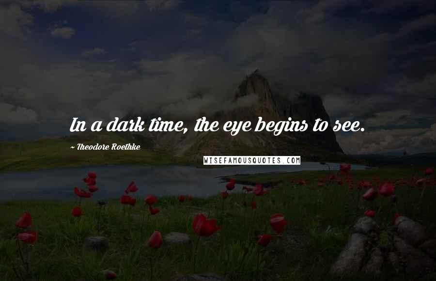 Theodore Roethke Quotes: In a dark time, the eye begins to see.