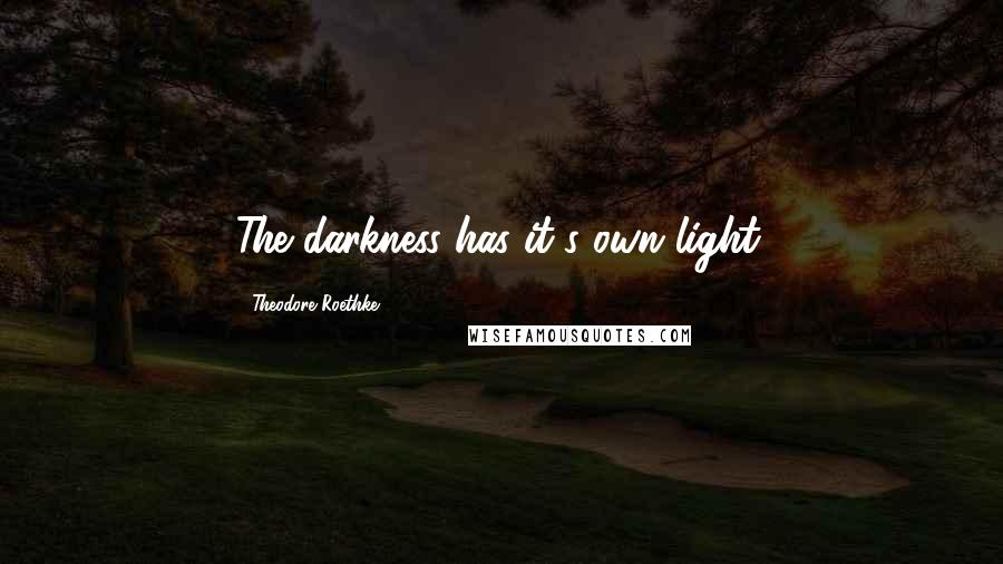 Theodore Roethke Quotes: The darkness has it's own light.