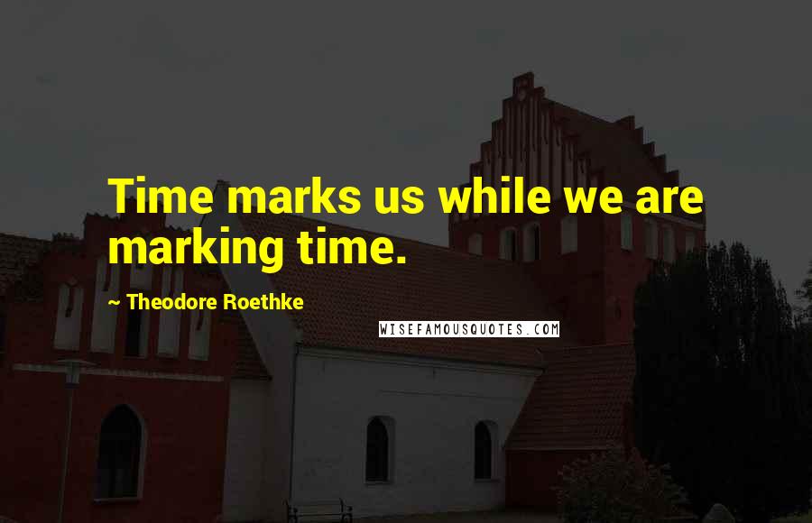 Theodore Roethke Quotes: Time marks us while we are marking time.