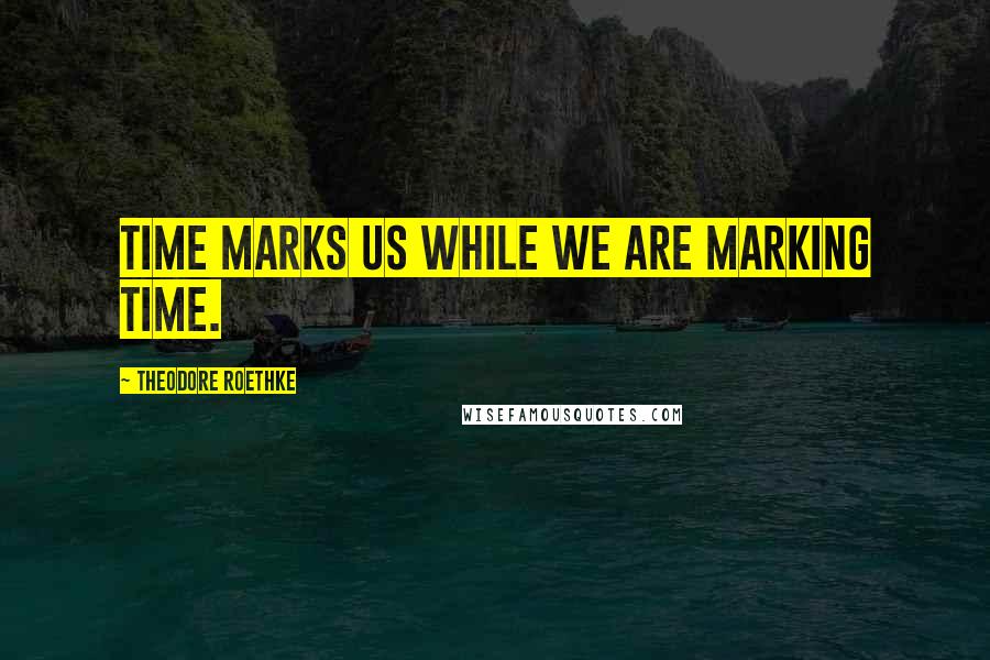 Theodore Roethke Quotes: Time marks us while we are marking time.