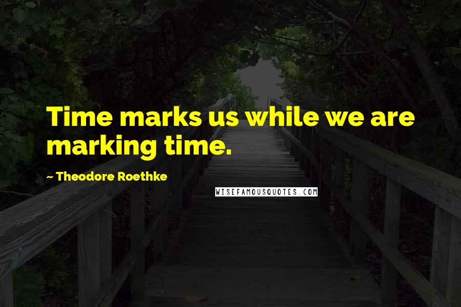 Theodore Roethke Quotes: Time marks us while we are marking time.