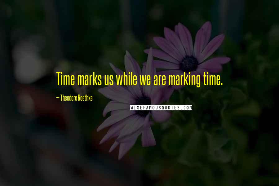Theodore Roethke Quotes: Time marks us while we are marking time.