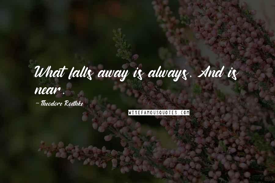 Theodore Roethke Quotes: What falls away is always. And is near.