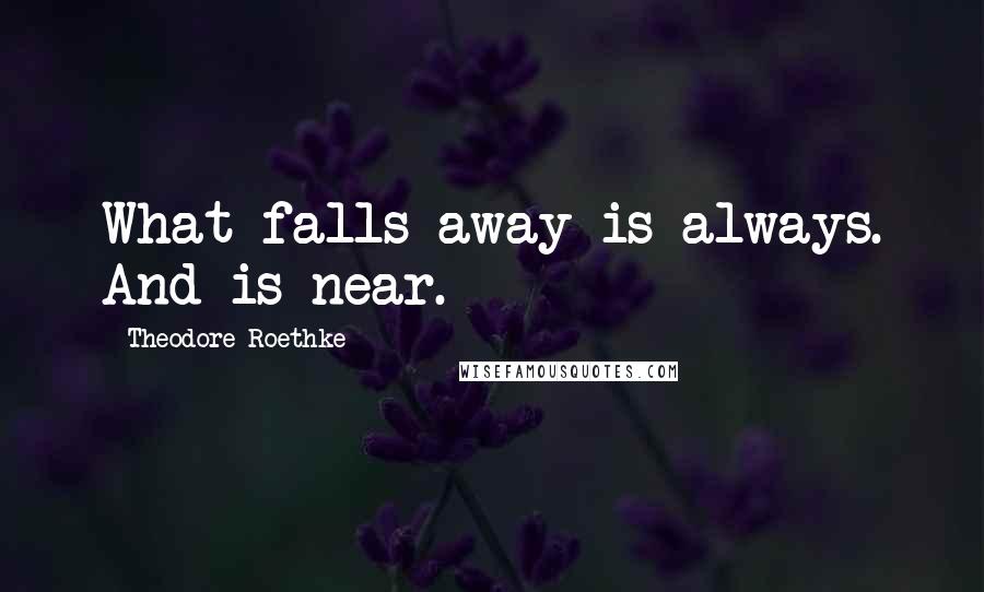 Theodore Roethke Quotes: What falls away is always. And is near.