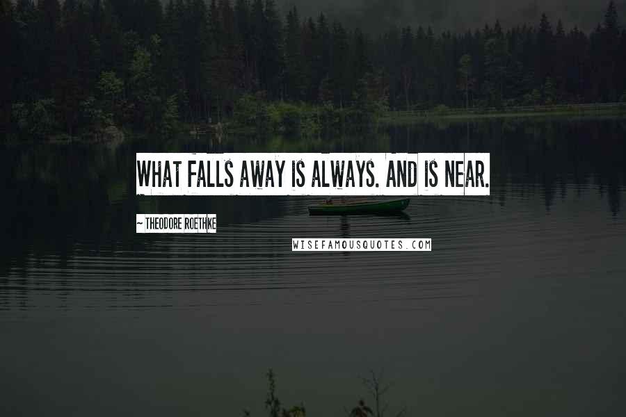 Theodore Roethke Quotes: What falls away is always. And is near.