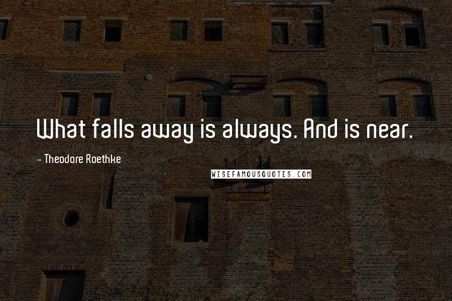 Theodore Roethke Quotes: What falls away is always. And is near.