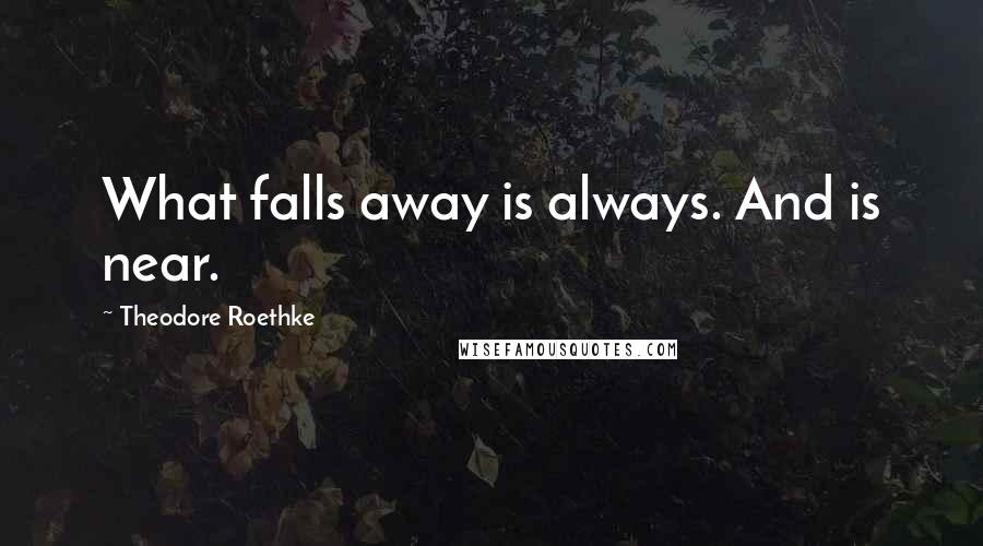 Theodore Roethke Quotes: What falls away is always. And is near.