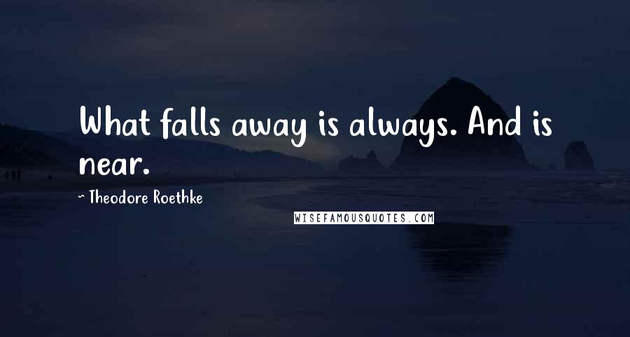 Theodore Roethke Quotes: What falls away is always. And is near.