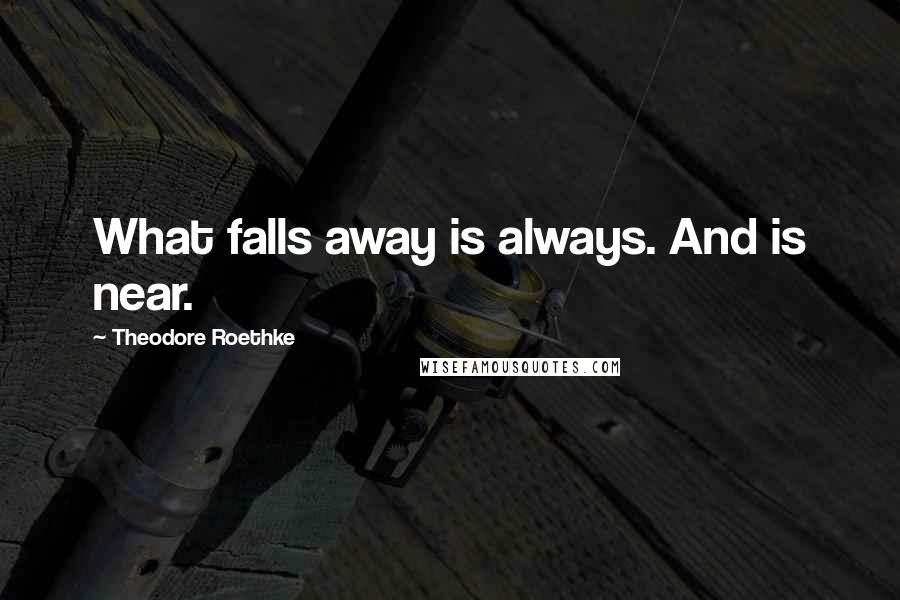 Theodore Roethke Quotes: What falls away is always. And is near.