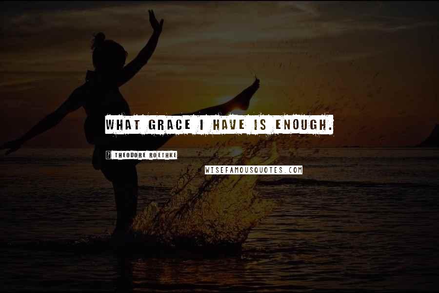 Theodore Roethke Quotes: What grace I have is enough.