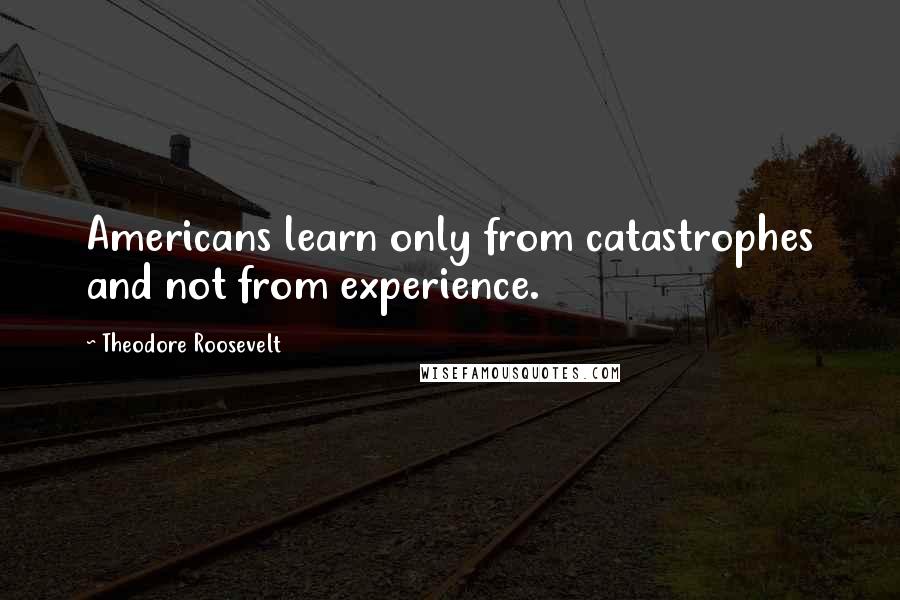 Theodore Roosevelt Quotes: Americans learn only from catastrophes and not from experience.