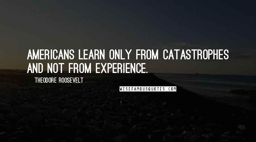 Theodore Roosevelt Quotes: Americans learn only from catastrophes and not from experience.