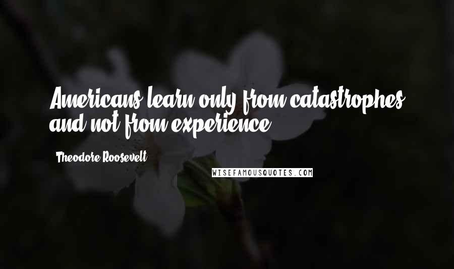 Theodore Roosevelt Quotes: Americans learn only from catastrophes and not from experience.